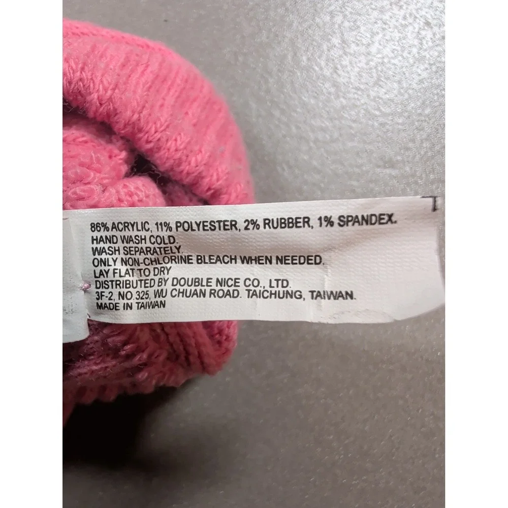 Double Nice Co Pink Snowflake Knit Gripper Gloves Winter Mittens 07/09 F16811340